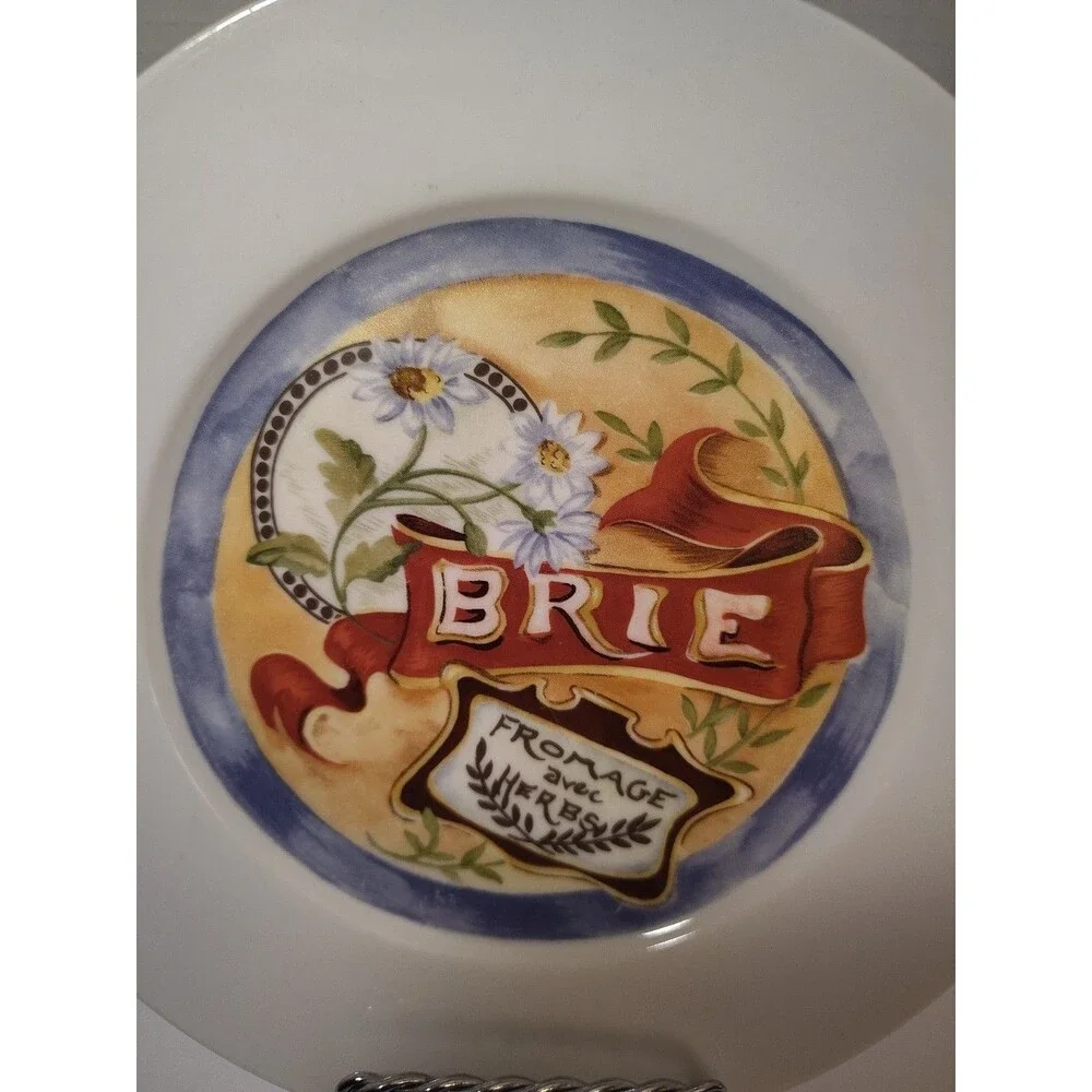 Lot of 4 Restoration Hardware French App Cheese Plates 7.5